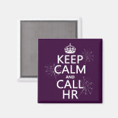 Aimant Conserver le calme et appeler HR (n'importe quelle (Recto/Verso)