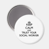 Aimant Conserver le calme et faire confiance à votre trav (Recto/Verso)