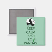 Aimant Conserver le calme et l'amour Pandas (Recto/Verso)