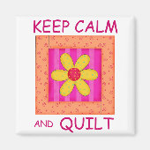 Aimant Conserver le calme et le bloc de fleurs appliqué d (Devant)