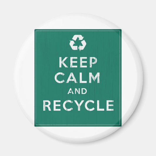 Aimant Conserver le calme et le recyclage (Devant)