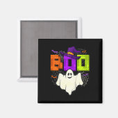 Aimant Construction de briques Boo Halloween Ghost Witch (Recto/Verso)