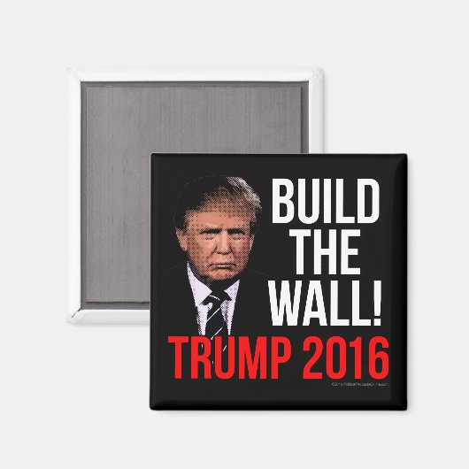 Aimant Construire le mur Donald Trump 2016 (Recto/Verso)