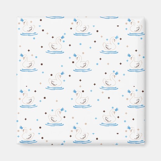 Aimant Conte de fée du lac Swan enchanté Swan couronné (Devant)