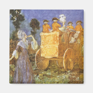 Aimant Contes de fées vintage Cendrillon et la fée marrai