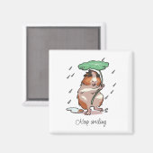 Aimant Continuez À Sourire Heureux Cochon De Guinée Profi (Recto/Verso)