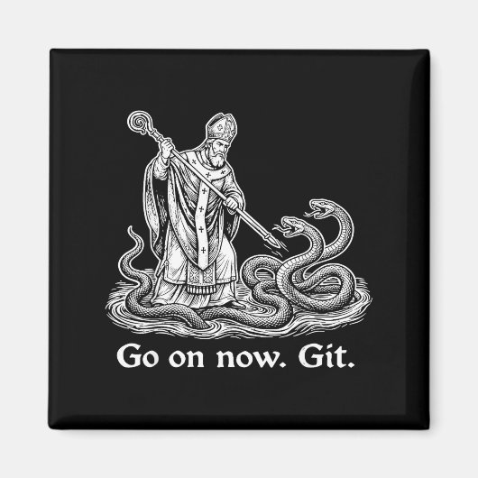 Aimant Continuez avec humour git saint patrick jour de la (Devant)
