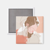 Aimant Contour peint Portrait féminin (Recto/Verso)