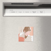 Aimant Contour peint Portrait féminin (In Situ (Lave-vaisselle))