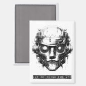 Aimant Contrôle de l'esprit Cyberpunk Robot Black Print (Recto/Verso)