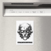 Aimant Contrôle de l'esprit Cyberpunk Robot Black Print (In Situ (Lave-vaisselle))