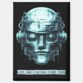 Aimant Contrôle de l'esprit Cyberpunk Robot Blue Grunge (Recto)