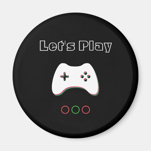 Aimant Contrôleur de jeu vidéo, Let's Play, Red & Green A (Devant)