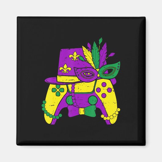 Aimant Contrôleur de jeu vidéo Mardi Gras Jester Casquett (Devant)