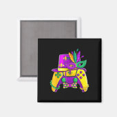 Aimant Contrôleur de jeu vidéo Mardi Gras Jester Casquett (Recto/Verso)