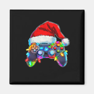 Aimant Contrôleur de jeu vidéo Noël Santa Hat Gamer Bo