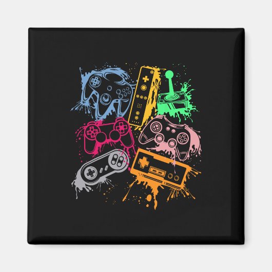 Aimant Contrôleurs de console de jeu vidéo Retro 80's 90' (Devant)