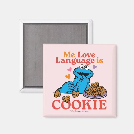 Aimant Cookie Monster | Citation de la Saint Valentin (Recto/Verso)