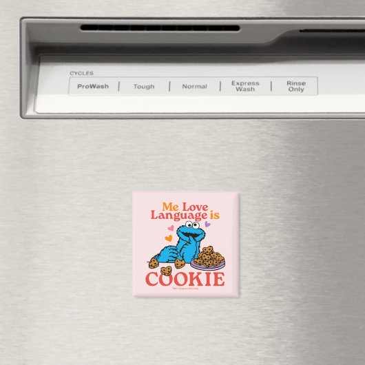 Aimant Cookie Monster | Citation de la Saint Valentin (In Situ (Lave-vaisselle))