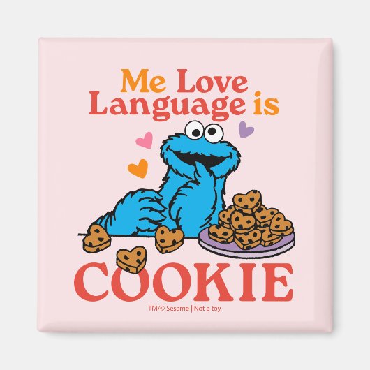 Aimant Cookie Monster | Citation de la Saint Valentin (Devant)