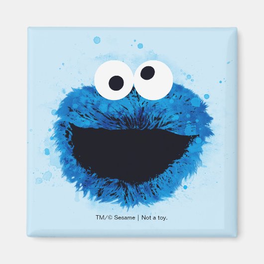 Aimant Cookie Monster | Tendance de l'aquarelle (Devant)