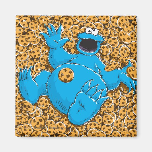 Aimant Cookie Monster Vintage et Cookies (Devant)