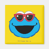 Aimant Cookie Souriant visage avec lunettes de soleil (Devant)