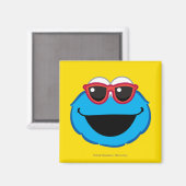 Aimant Cookie Visage Souriant avec des Lunettes de Soleil (Recto/Verso)