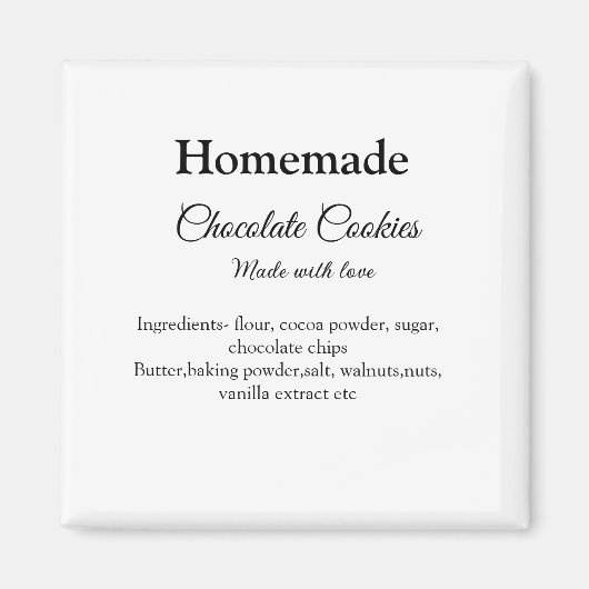 Aimant cookies au chocolat maison faits avec amour ajoute (Devant)