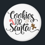 Aimant Cookies pour Père Noël Fun Christmas<br><div class="desc">C'est un petit design amusant avec une police ludique et tendance juste à temps pour les vacances. "Cookies for Père Noël" est parfait pour la mode de vacances et la décoration maison.</div>