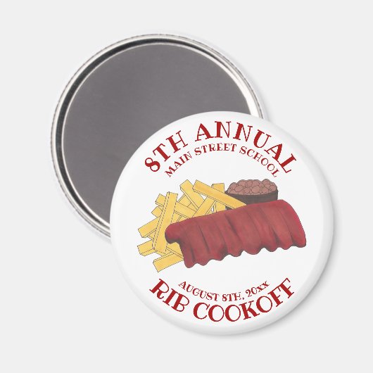 Aimant Cookoff annuel Barbecue Barbecue Barbecue Aliment (Recto/Verso)