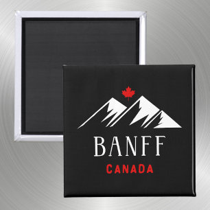 Aimant Cool Banff Canada Mountains Maple Leaf Dark Color