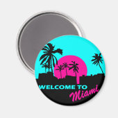 Aimant Cool Bienvenue à Miami design (Recto/Verso)