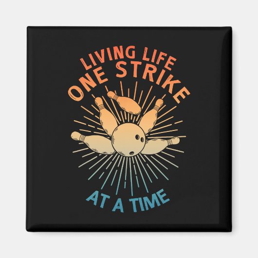 Aimant Cool Bowling Art Pour Hommes Femmes Strike Team Ga (Devant)