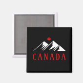 Aimant Cool Canada Montagnes Feuille d'érable canadienne  (Recto/Verso)