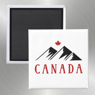 Aimant Cool Canada Montagnes Feuille d'érable canadienne