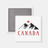 Aimant Cool Canada Montagnes Feuille d'érable canadienne (Recto/Verso)
