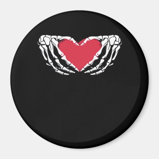 Aimant Cool Classic Funny Skeleton Mains Coeur - Valentin (Devant)