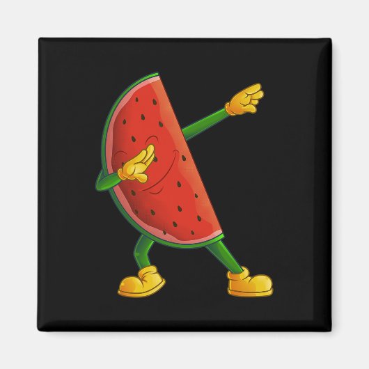 Aimant Cool Dabbing Watermelon Drôle Fruit Dancing Athlet (Devant)