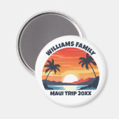 Aimant Cool de voyage sur mesure Sunrise Palm Trees (Recto/Verso)