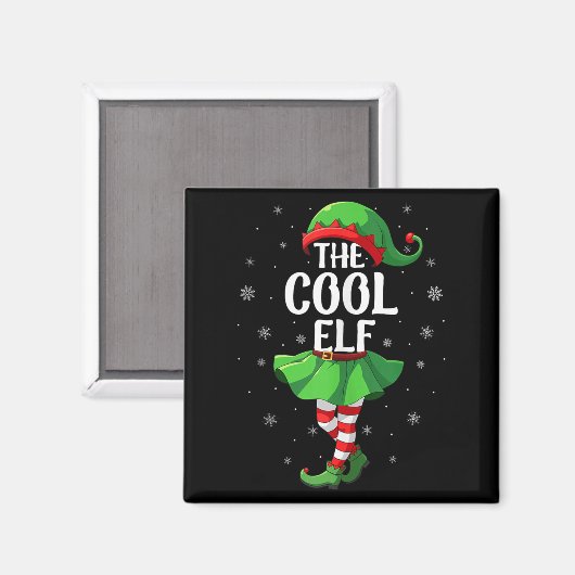 Aimant Cool Elf Christmas Girls Women Elf Squad Xmas Fami (Recto/Verso)