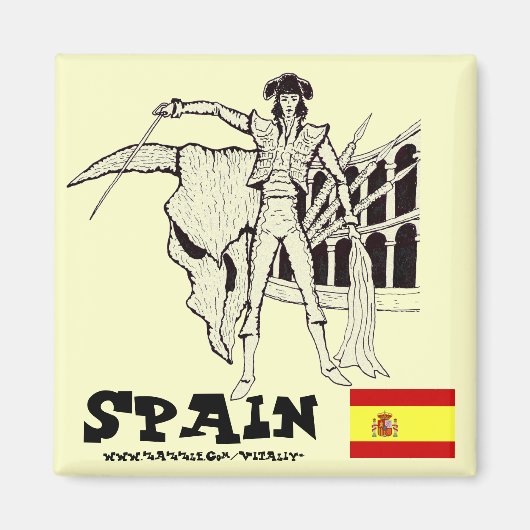 Aimant Cool Espagne corrida graphisme design d'aimant (Devant)