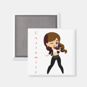 Aimant Cool fille chante Karaoke Thunder_Cove (Recto/Verso)