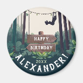 Aimant Cool Forêt Zipline Extérieur Aventure Botanique (Devant)