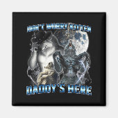 Aimant Cool Funny Alpha Wolf Meme Don't Worry Kitten Dadd (Devant)