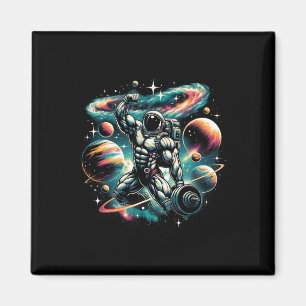 Aimant Cool Galaxy Bodybuilder Astronaut Sur La Construct