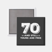 Aimant cool jeune 70e anniversaire citation paroles (Recto/Verso)