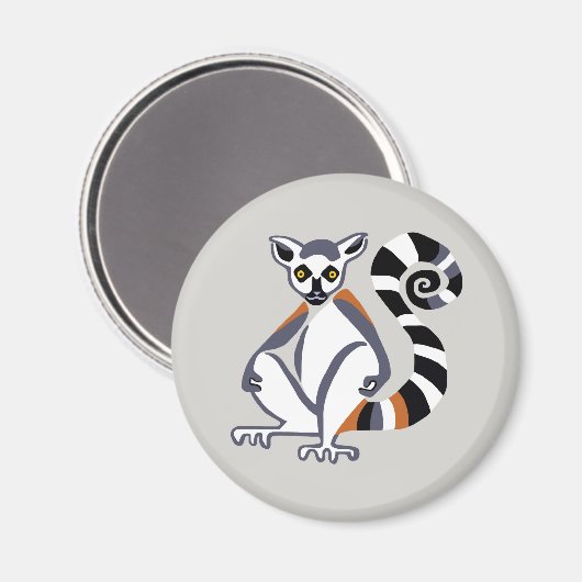 Aimant Cool LEMUR à queue de ceinture - Primate - Madagas (Recto/Verso)