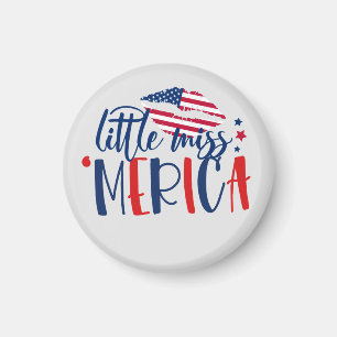 Aimant Cool Little Miss America Merica Rouge Blanc Bleu U