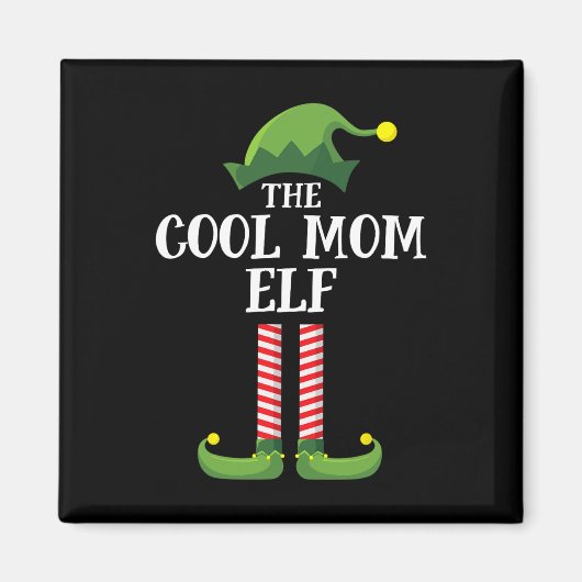 Aimant Cool Maman Elf Correspondant Famille Groupe Noël (Devant)